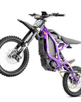 Low angle side full shot showcasing frame structure of TE heavy duty offroad electric dirt motorcycle
