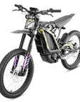 X10 off-road electric dirt bike suspension and front wheel view